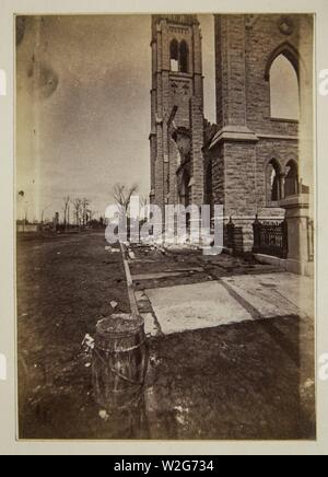 L'incendie de Chicago de 1871, l'église Saint-Jacques Banque D'Images