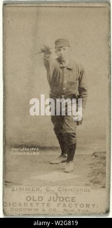 Chef Zimmer, Cleveland Spiders, portrait carte de base-ball Banque D'Images