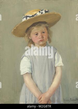 Enfant dans un chapeau de paille par Mary Cassatt c1886. Banque D'Images