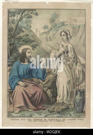 Le Christ et la femme samaritaine au puits de Jacob- Jésus le Christ s'entretient avec la Samaritaine. Jean IV - 1-42 Banque D'Images