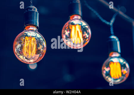 Luxe belle décoration lumière lampe edison rétro Banque D'Images