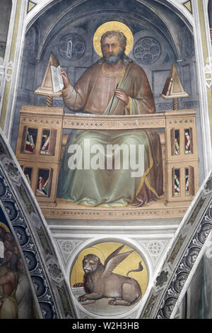 Le Baptistère de Padoue. Fresques du plafond xive siècle par Giusto de Menabuoi. L'apôtre saint Marc. Padoue. L'Italie. Banque D'Images