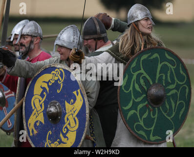 Les Vikings scandinaves craignaient des guerriers de Scandinavie Banque D'Images