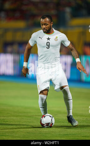 En France, le 8 juillet 2019 : Pierre Jordan Ayew du Ghana lors de la coupe d'Afrique des Nations 2019 match entre le Ghana et la Tunisie à l'Ismaïlia Stadium à Ismaïlia, en Égypte. Ulrik Pedersen/CSM. Banque D'Images