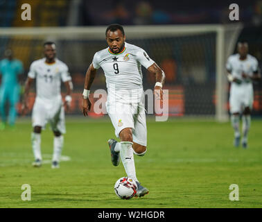 En France, le 8 juillet 2019 : Pierre Jordan Ayew du Ghana lors de la coupe d'Afrique des Nations 2019 match entre le Ghana et la Tunisie à l'Ismaïlia Stadium à Ismaïlia, en Égypte. Ulrik Pedersen/CSM. Banque D'Images