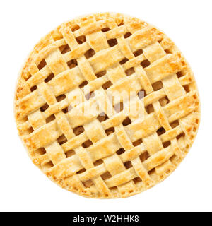 Tarte aux pommes maison savoureux isolé sur fond blanc. Banque D'Images