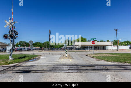 Mauvais côté de la voie ferrée, rail road, Dallas, Texas, USA Banque D'Images