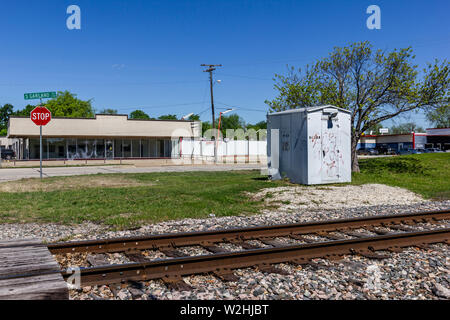 Mauvais côté de la voie ferrée, rail road, Dallas, Texas, USA Banque D'Images