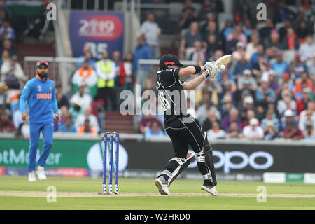 Manchester, UK. 09 juillet 2019. Match entre l'Inde et la Nouvelle-Zélande à Old Trafford, Manchester Le mardi 9 juillet 2019. (Crédit : Mark Fletcher | MI News) Credit : MI News & Sport /Alamy Live News Banque D'Images