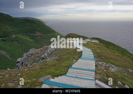 Le sentier Skyline à Cape Breton Highlands National Park en Nouvelle-Écosse Banque D'Images