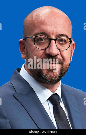 Charles Michel *21.12.1975 - homme politique belge du parti libéral Mouvement Reformateur MR et 51e premier ministre de la Belgique. Banque D'Images