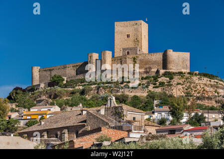 Castillo de Alcaudete, le château maure, 11e-14e siècle sur la colline au-dessus de ville de Alcaudete, Jaen province, Andalusia, Spain Banque D'Images