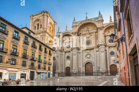 Cathédrale de Grenade, Plaza de las Pasiegas, Grenade, Andalousie, Espagne Banque D'Images