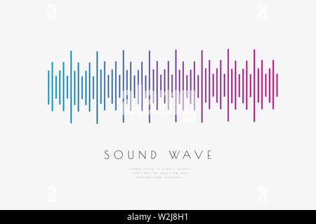 Affiche de l'onde sonore d'égaliseur. Soundwave musique design, éléments lumineux lumière isolé sur fond gris clair. Résumé fond composé de Banque D'Images