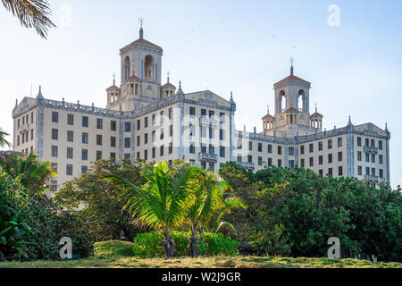 La Havane, Cuba - 31 décembre 2018 : le Nouvel An des images de l'emblématique Hôtel Nacional de Cuba. Banque D'Images