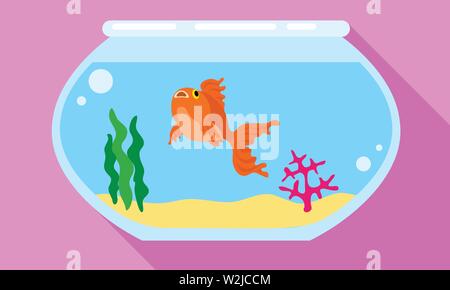 Les poissons rouges dans l'aquarium. Télévision illustration de goldfish aquarium dans l'icône vecteur pour la conception web Illustration de Vecteur