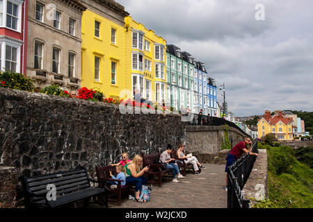 Tenby, Pays de Galles. 8 juillet 2019. Pays de Galles marathon sur le troisième jour de cours long week-end de Triathlon de Tenby. Banque D'Images