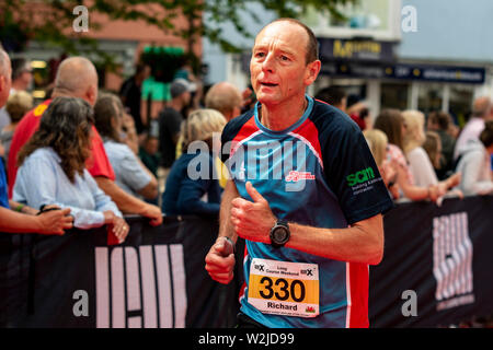 Tenby, Pays de Galles. 8 juillet 2019. Pays de Galles marathon sur le troisième jour de cours long week-end de Triathlon de Tenby. Banque D'Images