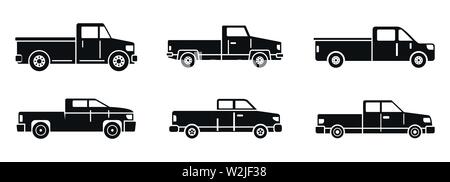 Camionnette icons set. Simple jeu d'icônes vectorielles d'une camionnette pour le web design sur fond blanc Illustration de Vecteur
