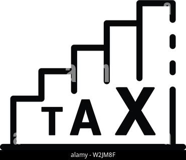 Tableau de l'impôt, l'icône de style contour Illustration de Vecteur