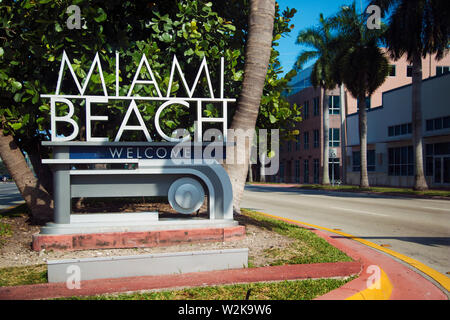 Miami Beach sign Banque D'Images