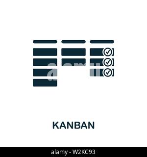 Symbole d'icône de vecteur Kanban. Signe créatif de la collection Agile Icons. Icône Kanban plate remplie pour ordinateur et mobile Illustration de Vecteur