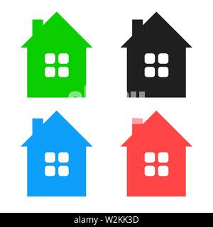 Maison colorée en EPS 10 icônes vecteur. Des illustrations simples et élégantes de l'immobilier d'affaires liées au design. Illustration de Vecteur