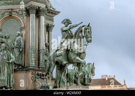 Fragment du monument de Marie-thérèse. Vienne. L'Autriche. Banque D'Images