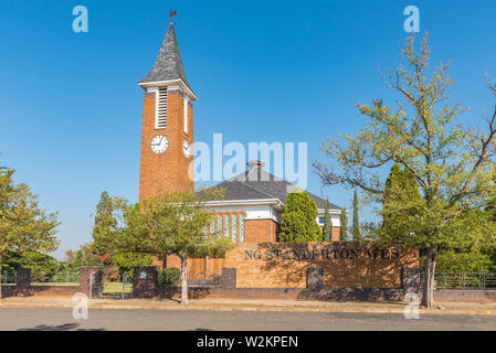 STANDERTON, AFRIQUE DU SUD - 2 mai 2019 : l'Église Réformée hollandaise à l'Ouest, dans la région de Standerton, dans la province du Mpumalanga Banque D'Images