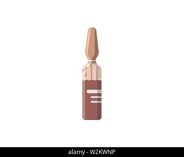 Ampoule injection médicale brown télévision icône. Cartoon vector ampoule médicale signe. Médicaments de médecine illustration isolé sur fond blanc Illustration de Vecteur