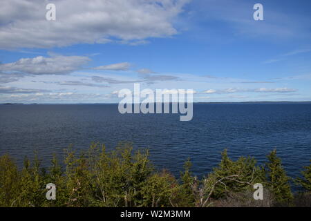 Penobscot Bay Maine, vue de l'Owl's Head Lighthouse Banque D'Images