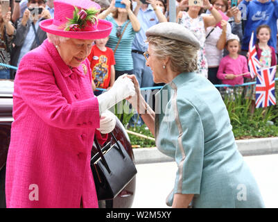 Cambridge, UK. 09 juillet, 2019. La duchesse de Gloucester, Birgitte se félicite de la reine Elizabeth II qui ouvre officiellement le nouveau Royal Papworth Hospital Cambridge sur le Campus biomédical. Elle a rencontré le personnel et les patients, au cours de sa visite, ainsi que de voir certaines des installations du célèbre hôpital cardiaque et pulmonaire. Credit : SOPA/Alamy Images Limited Live News Banque D'Images