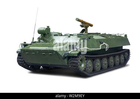La tempête PTRK-S est de véhicule de combat en service dans l'armée russe. Isolé sur fond blanc. Banque D'Images