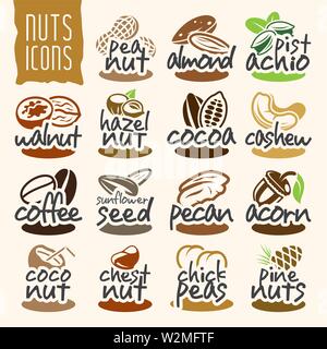 Les écrous de vecteur de multiples Icons Set Illustration de Vecteur