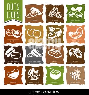 Les écrous de vecteur de multiples Icons Set Illustration de Vecteur