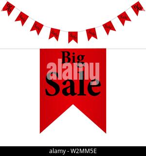 Arrière-plan de vente avec des drapeaux d'icônes. Vector Illustration de Vecteur