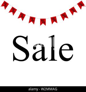 Arrière-plan de vente avec des drapeaux d'icônes. Vector Illustration de Vecteur