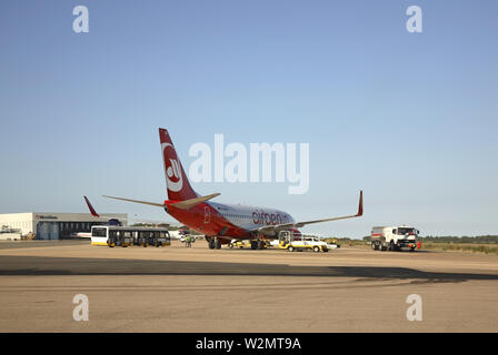 De l'aéroport Costa Smeralda d'Olbia. La Sardaigne. Italie Banque D'Images