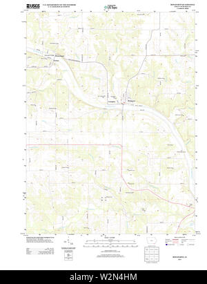 Cartes topographiques USGS IOWA IA Bonaparte 20130409 Restauration TM Banque D'Images