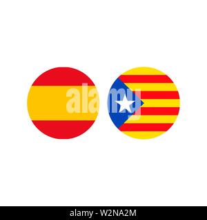 L'Espagne avec la Catalogne signe indicateur d'icônes. Vector Illustration de Vecteur