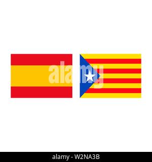 L'Espagne avec la Catalogne signe indicateur d'icônes. Vector Illustration de Vecteur