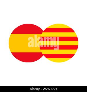 L'Espagne avec la Catalogne signe indicateur d'icônes. Vector Illustration de Vecteur