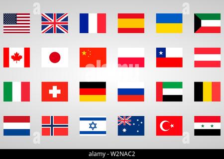 18 drapeaux différents pays. Vector EPS10 Illustration de Vecteur