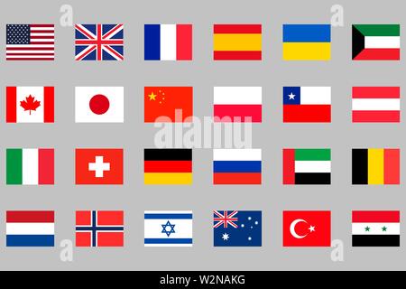 18 drapeaux différents pays. Vector EPS10 Illustration de Vecteur