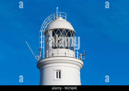 Phare de Portland Bill - Section blanche Banque D'Images