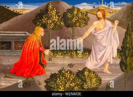 Noli me tangere, me touche pas, prédelle, Giuliano Amadei, Polyptique de la Misericordia, Piero della Francesca, 1445-1462, Museo Civico, Sansepolcro, Banque D'Images