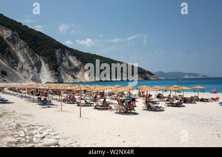 Myrtos Bay Kefalonia Grèce Mer Ionienne Banque D'Images