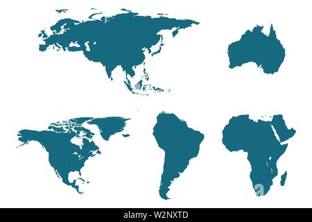 Jeu de cartes continent isolé sur fond blanc Illustration de Vecteur