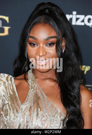 HOLLYWOOD, LOS ANGELES, CALIFORNIE, USA - 09 juillet : Kordei Normani Singer Hamilton arrive à la première mondiale du Disney's 'Le Roi Lion' qui s'est tenue à l'Kodak Theater le 9 juillet 2019 à Hollywood, Los Angeles, Californie, États-Unis. (Photo par Xavier Collin/Image Press Office) Banque D'Images