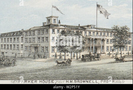 1876 Parker House à partir de détails sur la ville de New Bedford, masse par O H Bailey et BPL Co 10177 Banque D'Images